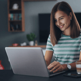 Woman working from home