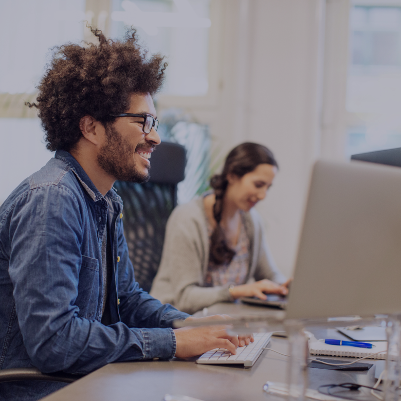 Man researching for threat prevention solution